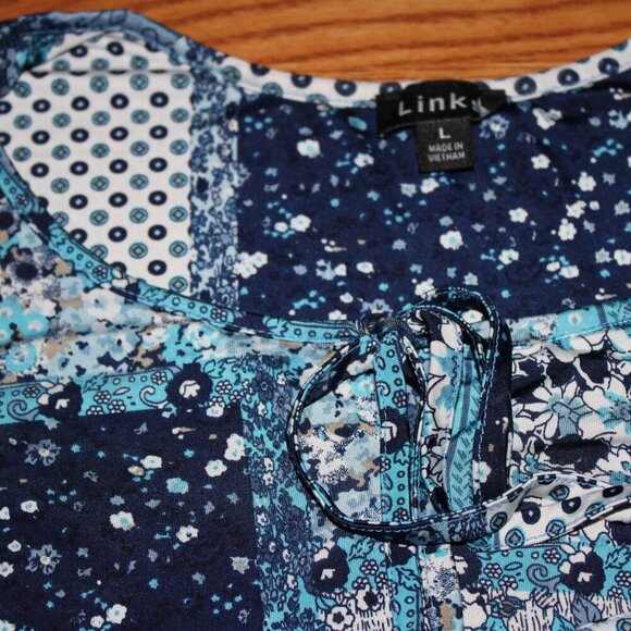 Links Patchwork Print Blouse - Size L - Picture 5 of 9